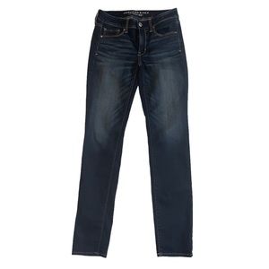 American Eagle Outfitters Dark Rinse Skinny Super Stretch Jeans 6 Long